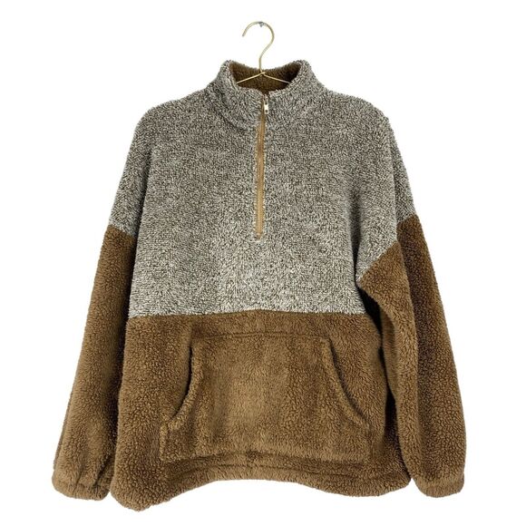 Merokeety Womens Fuzzy Long Sleeve Kangaroo‎ Pocket Pullover Sweater Size S 508 - Picture 6 of 7